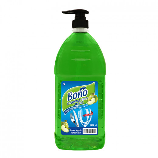 "Bono dishwashing liquid with apple scent with pump 2000 ml"