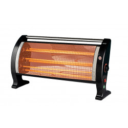 Electric heater, 2700 watts, 3 candles, quartz, black with chrome, high-quality safety system