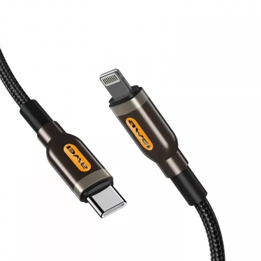 Awei CL-125 USB C إلى النوع C 3A كابل للشحن السريع