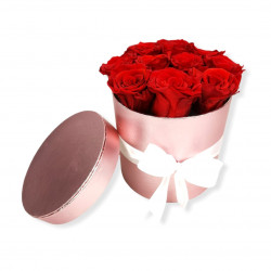 Pink Round Box With Flowers