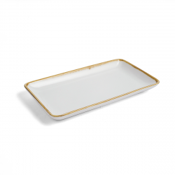 Porceletta Ivory Mocha Porcelain Rectangular Plate 9