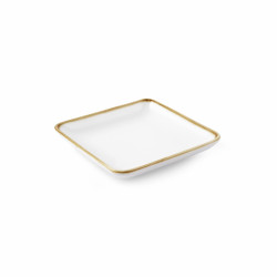 Porceletta Ivory Mocha Porcelain Square Plate 5