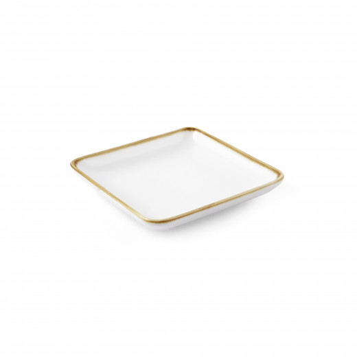 Porceletta Ivory Mocha Porcelain Square Plate 5