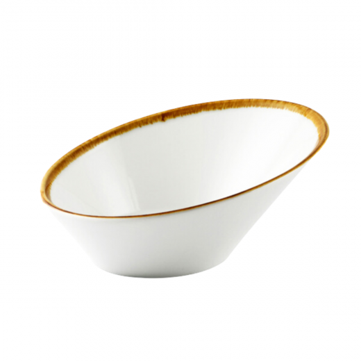 Porceletta Ivory Mocha Porcelain Boat Bowl 16 cm