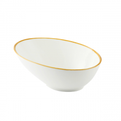 Porceletta Ivory Mocha Porcelain Boat Bowl 18 cm