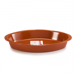 Arte Regal Brown Clay Deep Oval Plate 37 centimetre