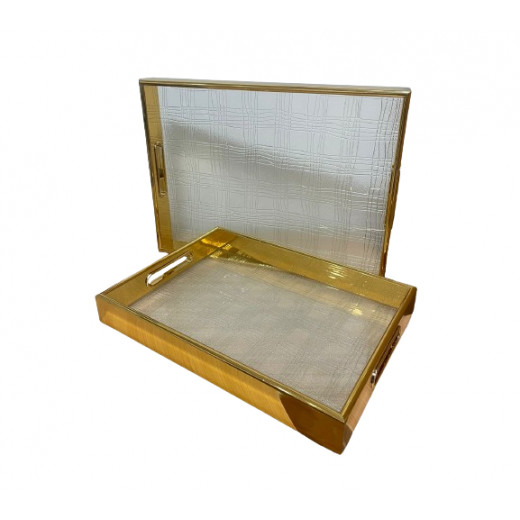 Gilded acrylic serving tray Decorative tabletop serving tray