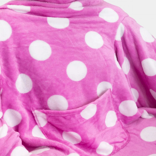 Kanguru deluxe pop fleece blanket with sleeves pop dot