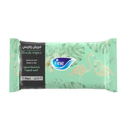 Fine fresh wet wipes pocket tropical 12 sheet