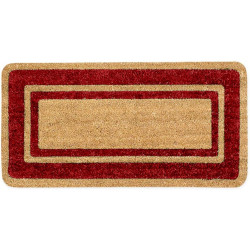 Coconut Doormat Entrance Mat Natural Fibre Non-Slip Bottom Edge (Red, 40 x 80 cm)