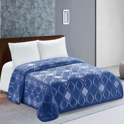 Nova home engraved diamond blanket twin size navy