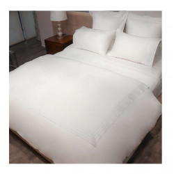 Nova Home "Handy" Embroidery Duvet Cover Set, Cotton, White & Gold Color, King Size, 7 Pieces