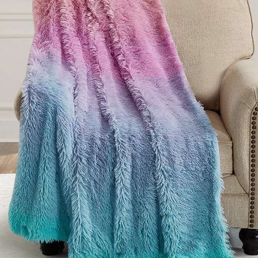 Nova Home Primrose Fur Throw - Rainbow 130*170 cm