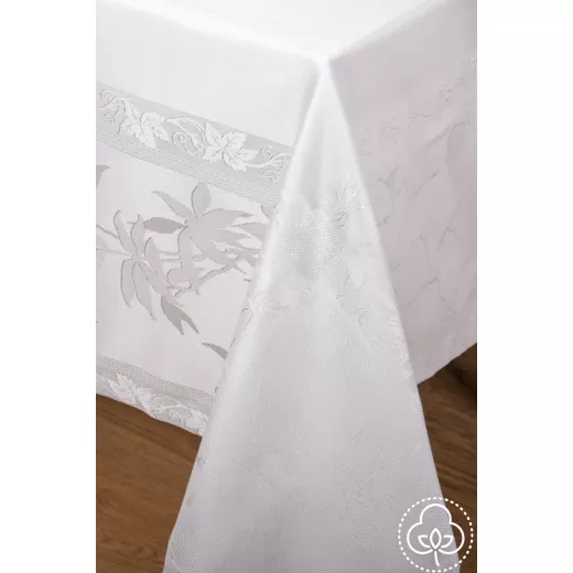 Nova Home Rana Table Cloth, Poly Cotton, White Color, 160*220 Cm