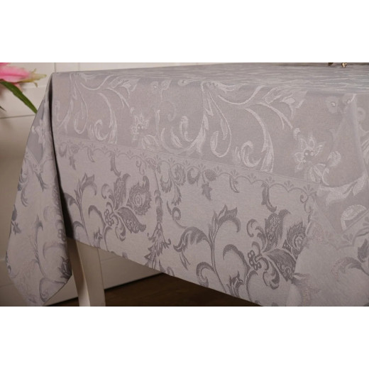 Nova Home Sketched Table Cloth, Poly Cotton, Beige Color, 160*270 Cm