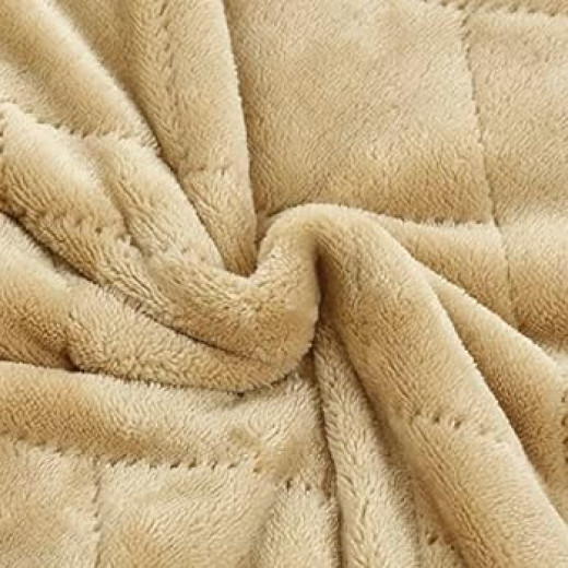 Nova Home Lynx Engraved Blanket - King/Super King - Camel