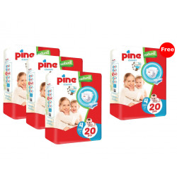 Pine Classic Diapers 3+1, Size 4, 20 Pads, From 7 to 18 kg