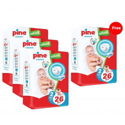 Pine,Classic 3+1, Size 2, 26 Diaper, 3-6 kg