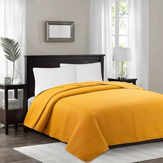 Nova Home "Dimension" Coverlet, Yellow Color, Twin Size