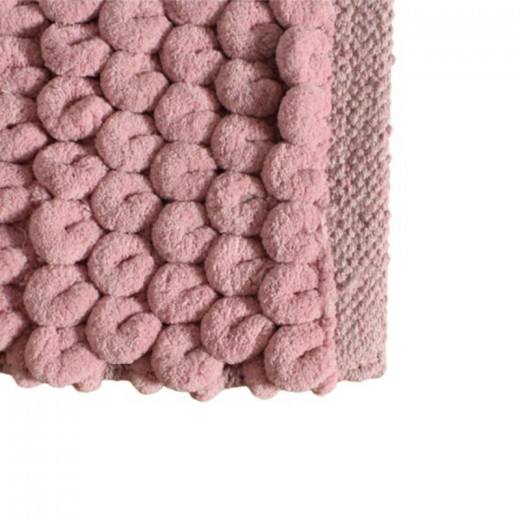 Nova Home Loopy Bath Mat, Chenille Cotton, Rose Color, 50X80 Cm