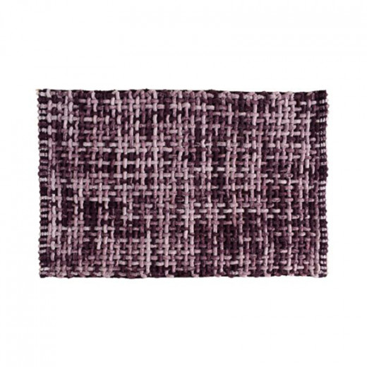 Nova Home Mesh Bath Mat, Chenille Cotton, Purple Color