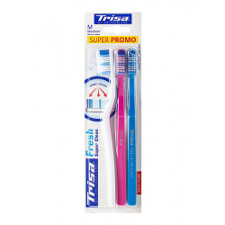 Trisa Fresh Super Clean Toothbrush Medium 2+1