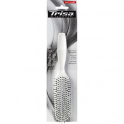 Trisa Hair Brush Curved Forming Swiss Made Round Styling Beans white