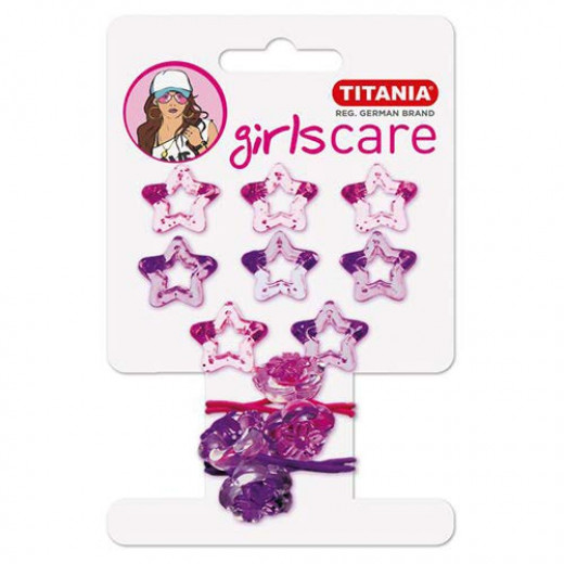 Titania Hair Band and Clip - 12 Pieces, Pink/Purple