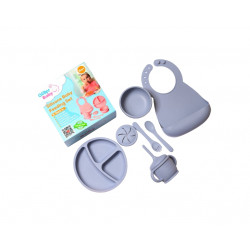 Glitter Baby Silicone Baby Feeding Set, Blue Color