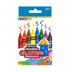 Bazic 24 Color Washable Premium Crayons