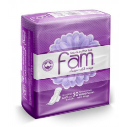 Fam Feminine Napkins Maxi Folded With Wings Super, 30 Pads