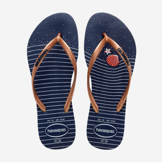 Havaianas Slim Nautical Navy Blue/Rose Gold 39/40