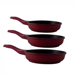 Amboss Kuvars Frying Pan Set (Red) 3 pcs