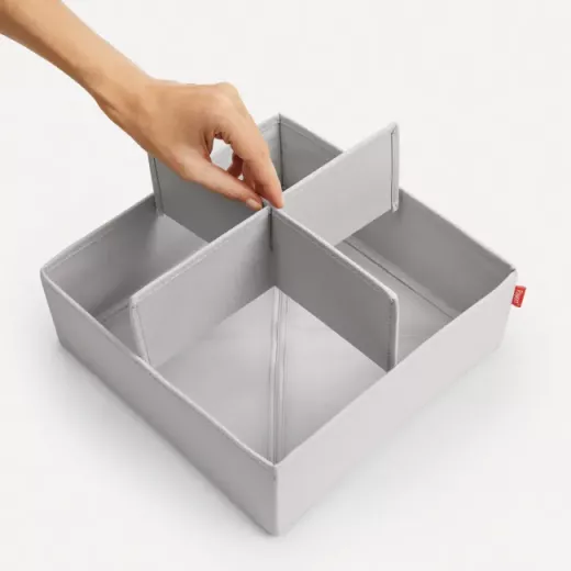 Rayen | Foldable Drawer Organizer, 6 boxes in different sizes, Light Grey