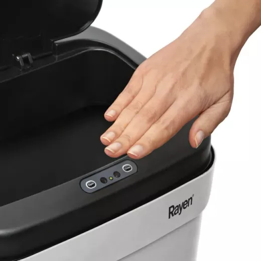 Rayen - Kitchen Rubbish Bin with Automatic Opening Sensor, Grey/Black