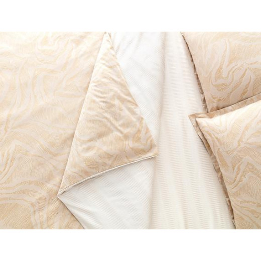 Madame Coco Coyan Double Size Silk Satin Duvet Cover Set - Beige