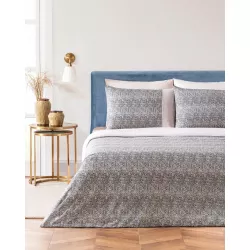 Madame Coco Diane Double-Size Madame Coco Crep Printed Duvet Cover Set - Petrol Blue