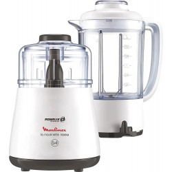 Moulinex La Moulinette Chopper With Blender, 1000 Watt, White - Dpa241