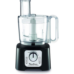 Moulinex Robot Multifonction + 9 Accessories FP546811 Double Force Compact Multifunctional Food Processor Stainless Steel 18/1337, Black and Dark Grey