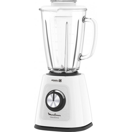 Moulinex Blendforce glass Blenders, White, 700 Watts - LM438127