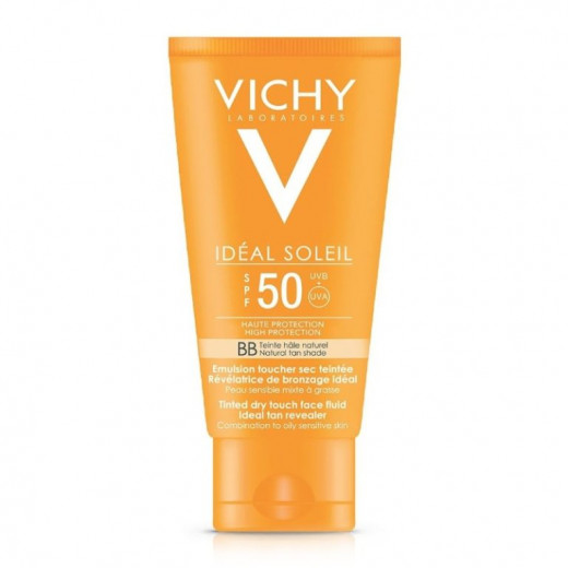 Vichy Ideal Soleil Bb Tinted Mattifying Dry Touch Face Fluid Spf50, 50Ml