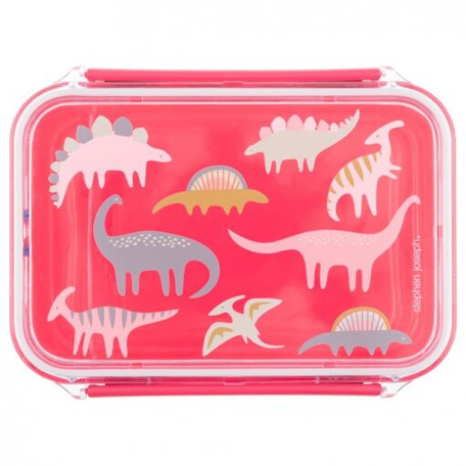 Stephen Joseph Pink Dino Plastic Children's Food Container Pink Dino