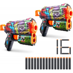 X-Shot Skins Flux Dart Blaster 2PK - Graffiti, 16 Darts by ZURU