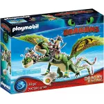 Playmobil Dreamworks Dragon Racing: Ruffnut And Tuffnut With Barf And Belch