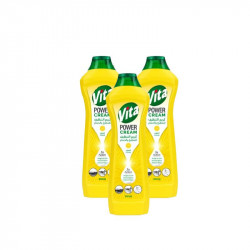 Vita Cleaning Cream for Kitchen and Bathroom, Lemon 500ml, 3 Packs