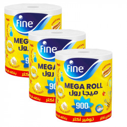 Fine Towel Mega Roll 2 ply 900 Gram, 3 PACKS