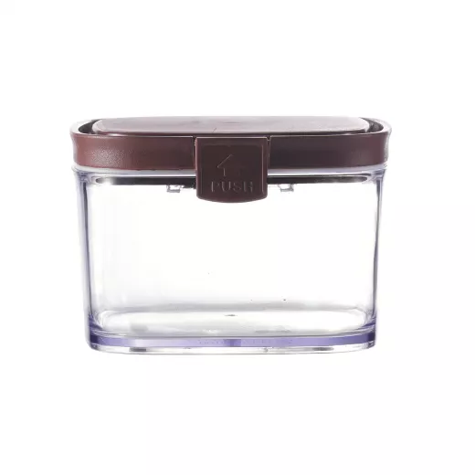 Square Airtight Food Container Jar 660 ml, Brown