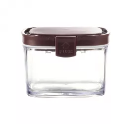 Square Airtight Food Container Jar 300 ml Brown