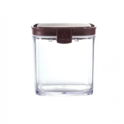 Vague Square Airtight Food Container Jar 500 ml Brown