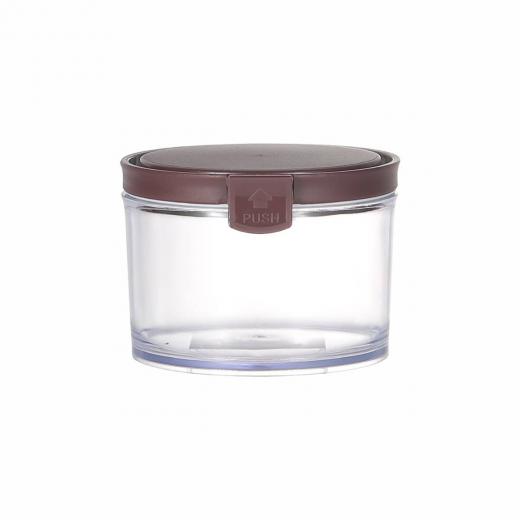 Vague Round Airtight Food Container Jar 570 ml Brown